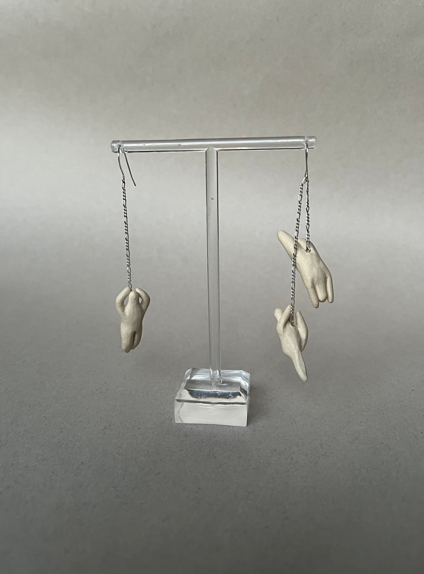 dancer earrings - bone & silver 1