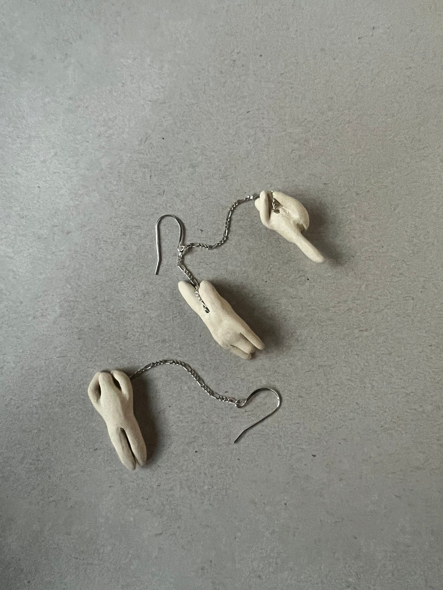 dancer earrings - bone & silver 1