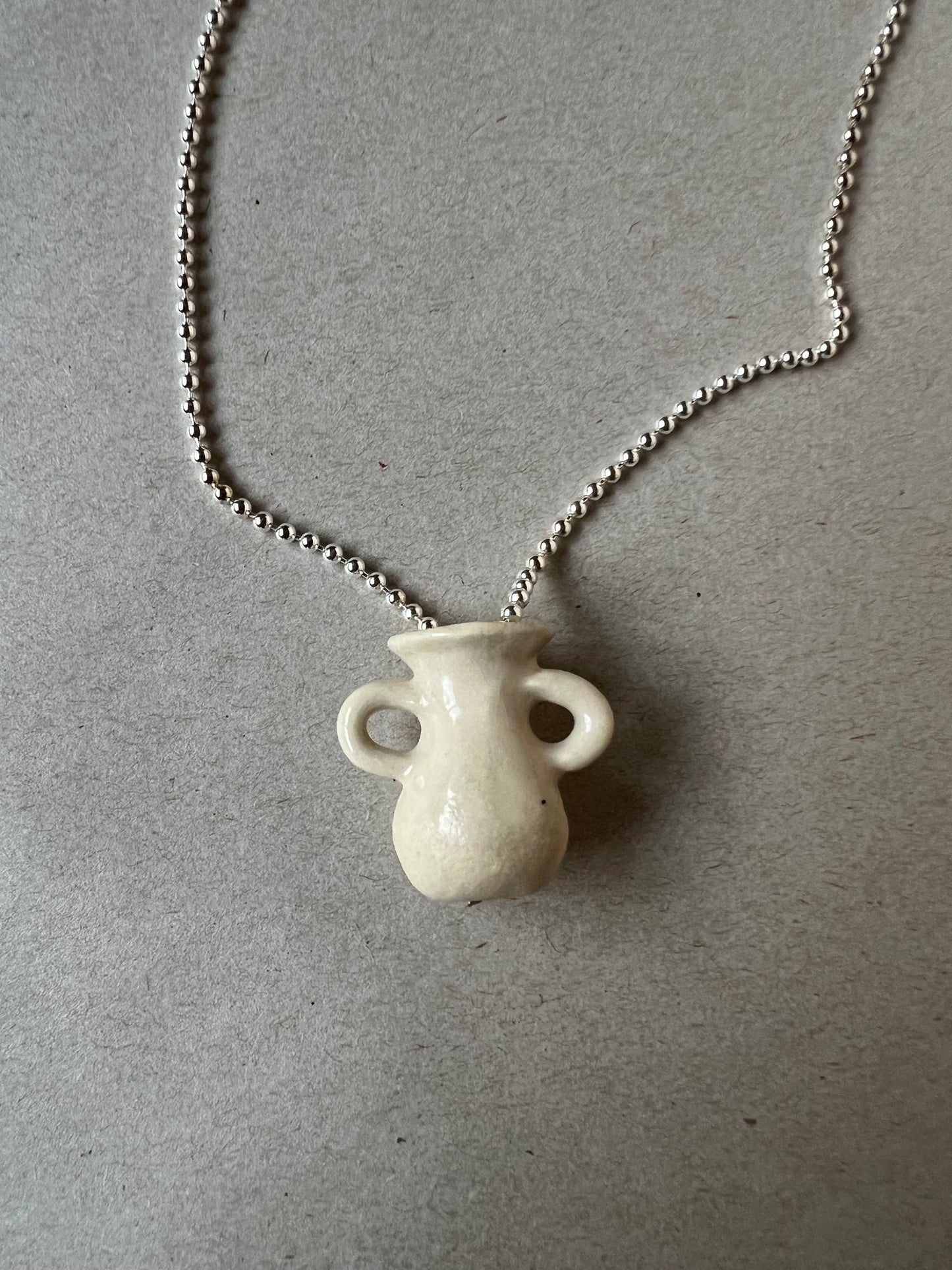 wazon necklace - bone & silver 1