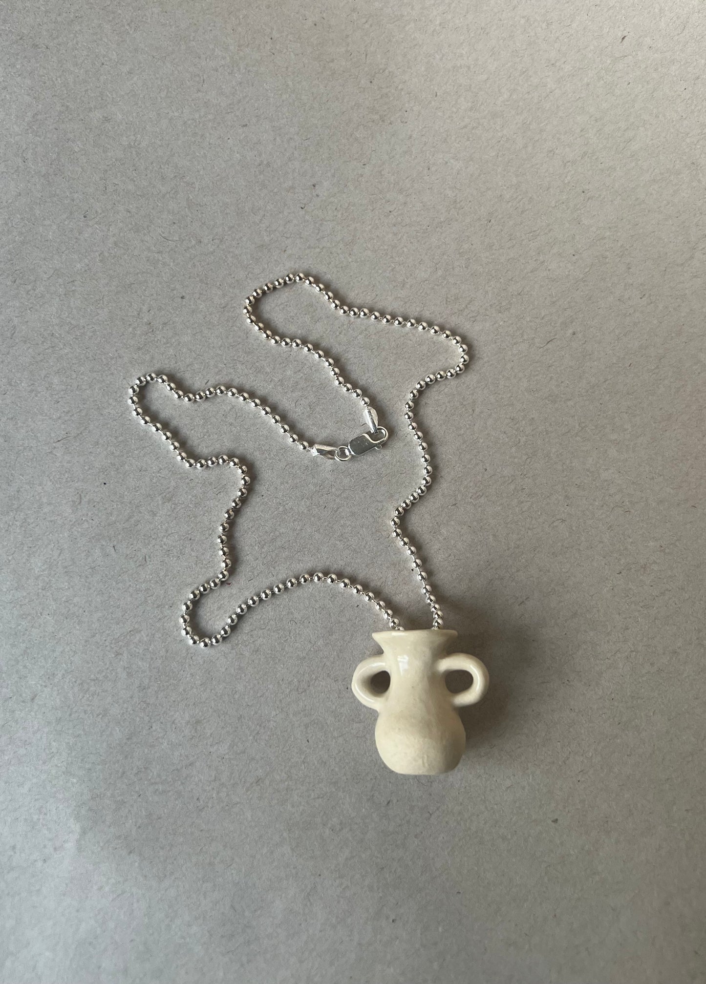wazon necklace - bone & silver 1